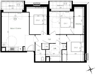  Appartement à vendre 4 pièces 76 m²