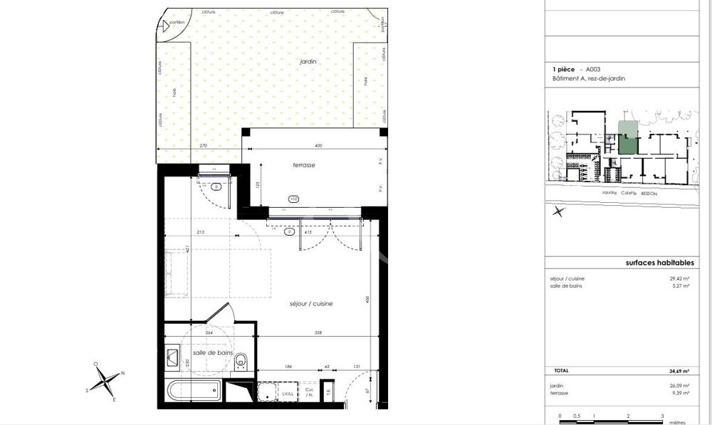 A Vendre T1 NEUF avec Terrasse et parking à ANGERS -COUBERTIN