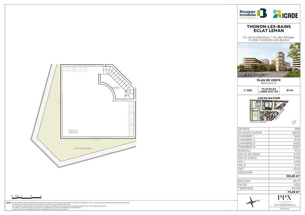 THONON LES BAINS - Appartement T5 en duplex - 125.26m²