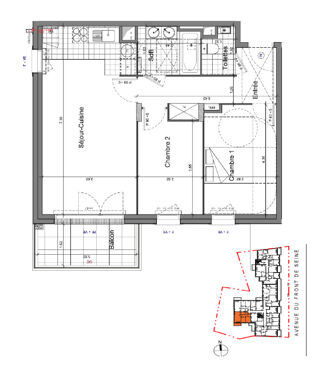  Appartement � vendre 4 pi�ces 74 m�