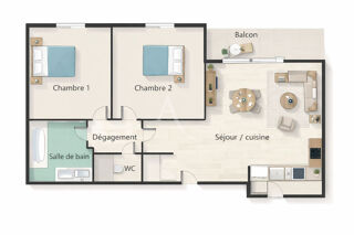  Appartement � vendre 3 pi�ces 58 m�