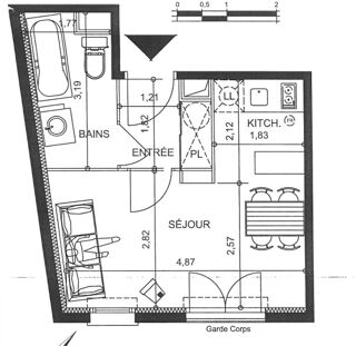  Appartement � vendre 1 pi�ce 27 m�