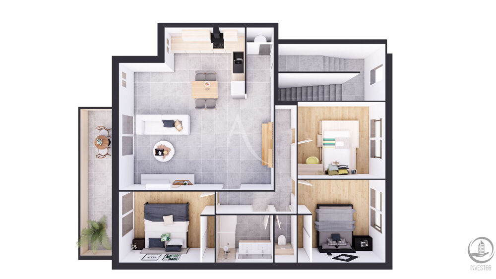 APPARTEMENTS NEUF T3 ET T4 DANS PETITE RESIDENCE EN CENTRE DE CABESTANY