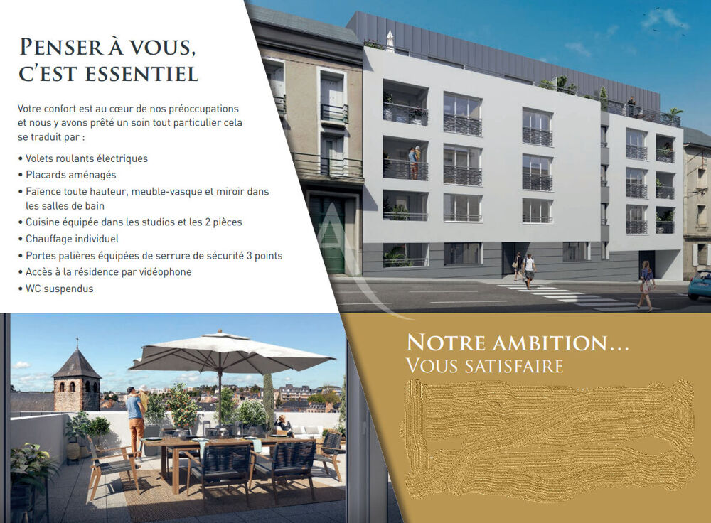 Vente Appartement LAVAL plein centre ville Appartement  T4  neuf  75.45m  terrasse + parking Laval