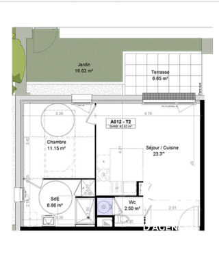  Appartement � vendre 2 pi�ces 44 m�