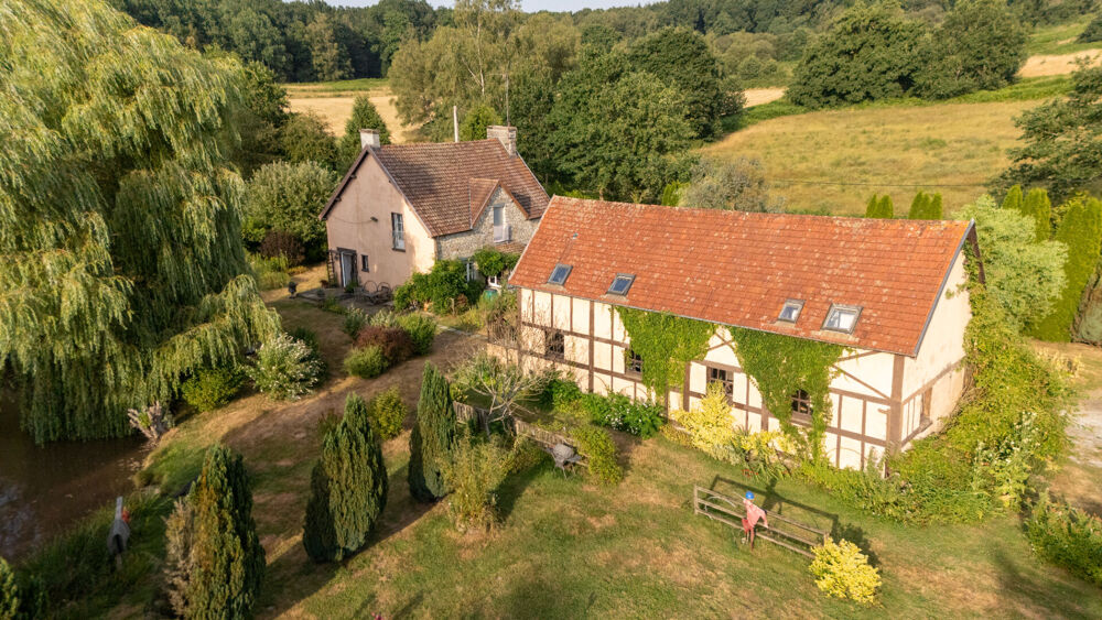 MANCHE : Maison de 3 chambres, gîte, lac et terrain dans un magnifique cadre champêtre.