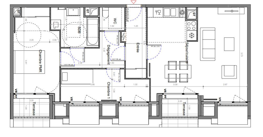 DERNIER ETAGE 3 PIECES - FRAIS DE NOTAIRE OFFERTS