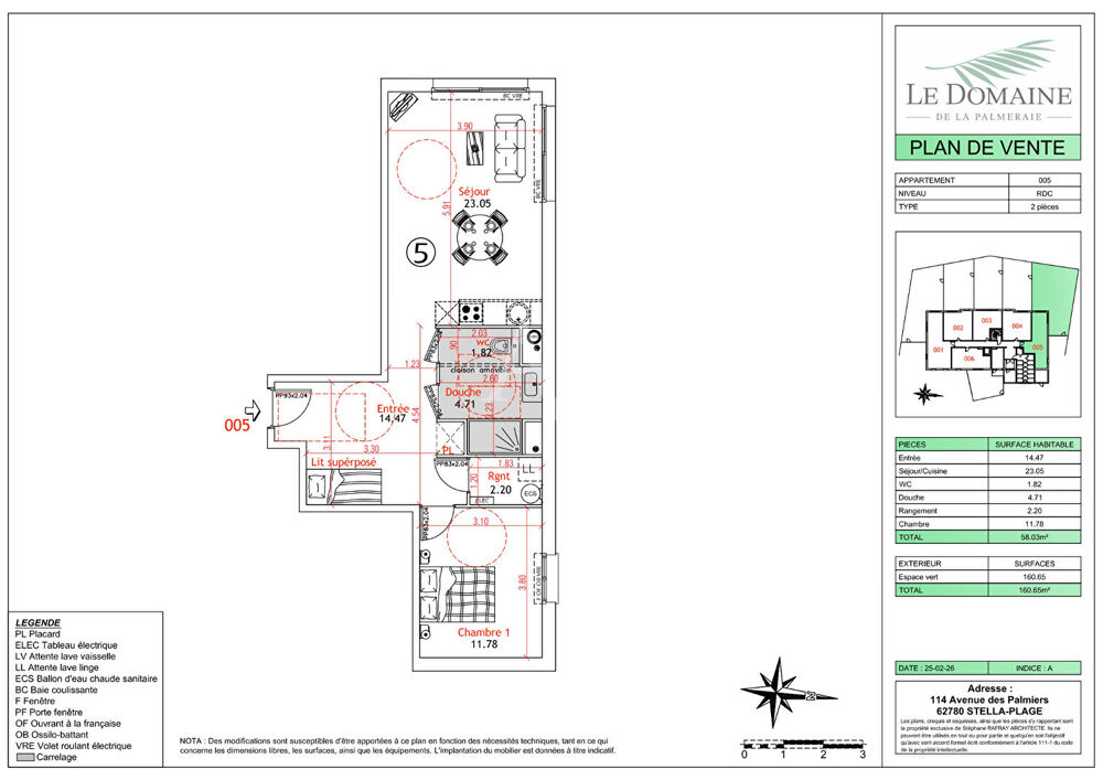 Vente Appartement Appartement Cucq Stella Plage 2 pièces 58.03m²+ jardin 160m² Stella