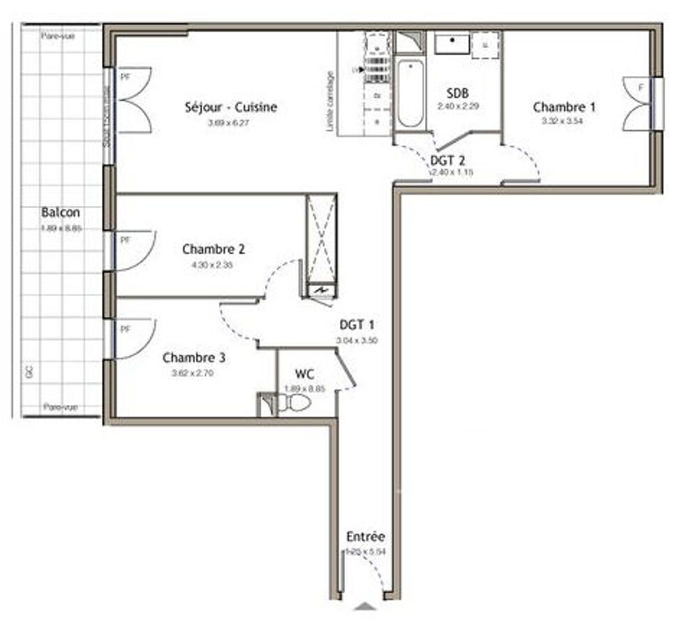 Appartement a louer bezons - 4 pièce(s) - 86 m2 - Surfyn
