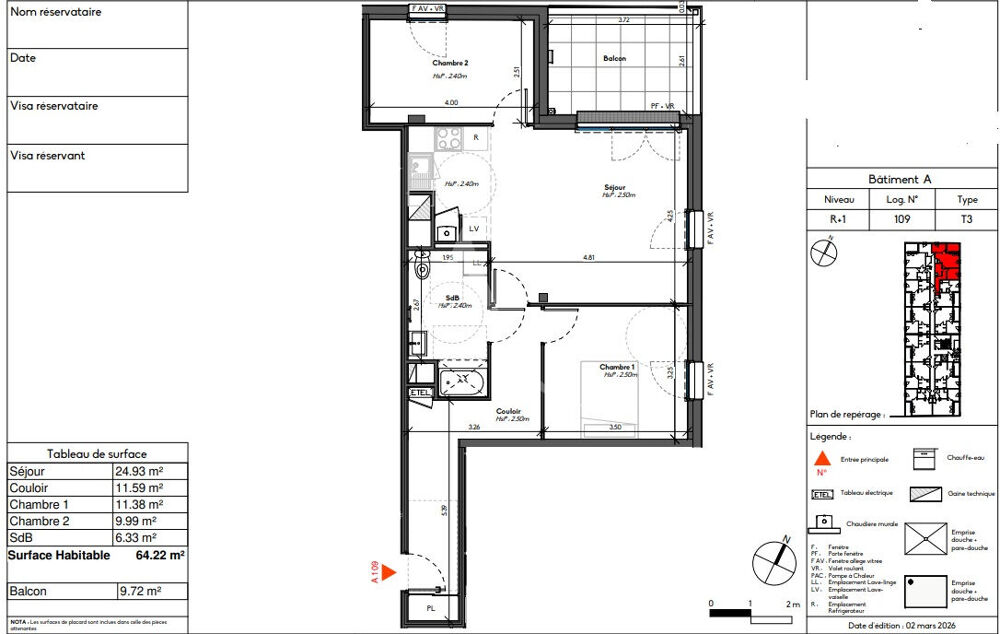A VENDRE T3 avec balcon à Avrillé - Résidence Neuve