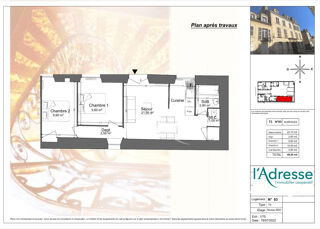  Appartement � vendre 3 pi�ces 48 m�