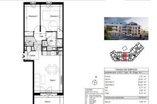  Appartement � vendre 3 pi�ces 65 m�