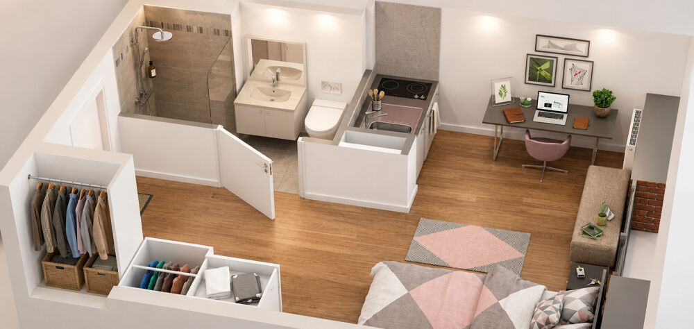Le Havre - STUDIO 23,44 m² RÉSIDENCE ÉTUDIANTE GÉRÉE SECTEUR DOCKS VAUBAN