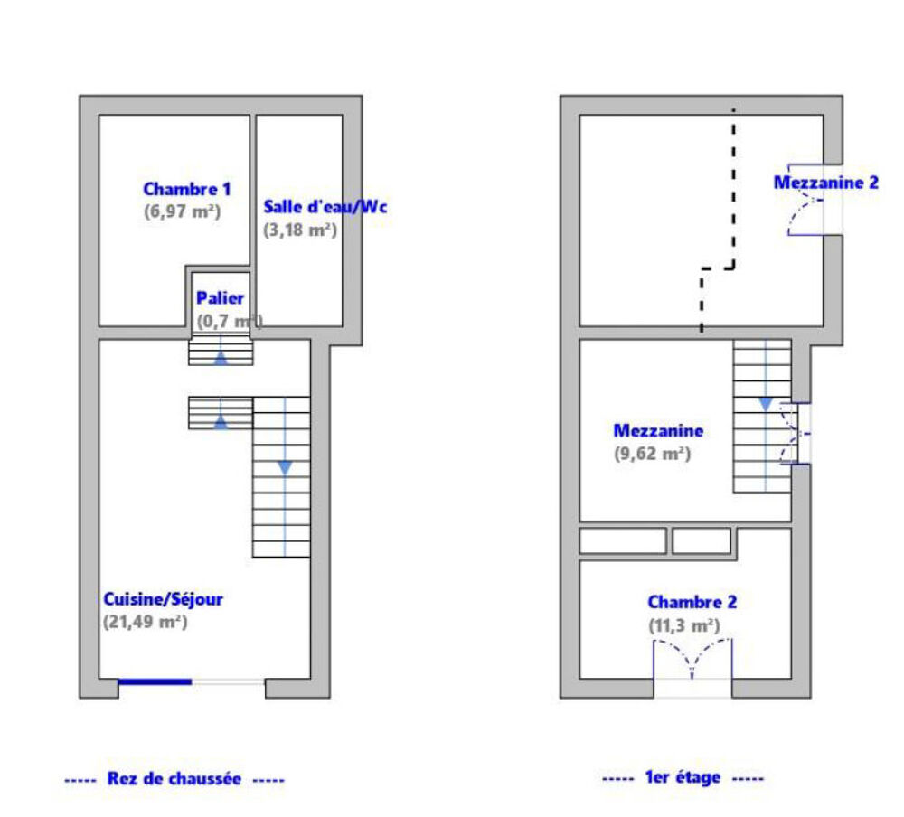 Appartement Sète 2 pièces en duplex 54 m2