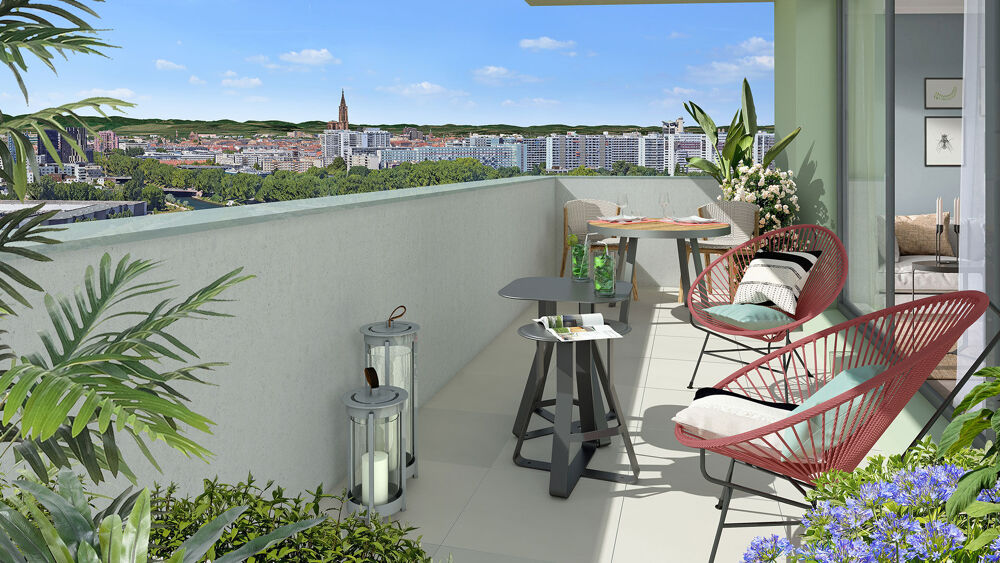 Appartement duplex T4 en dernier étage 98 m² avec 2 loggias - Strasbourg