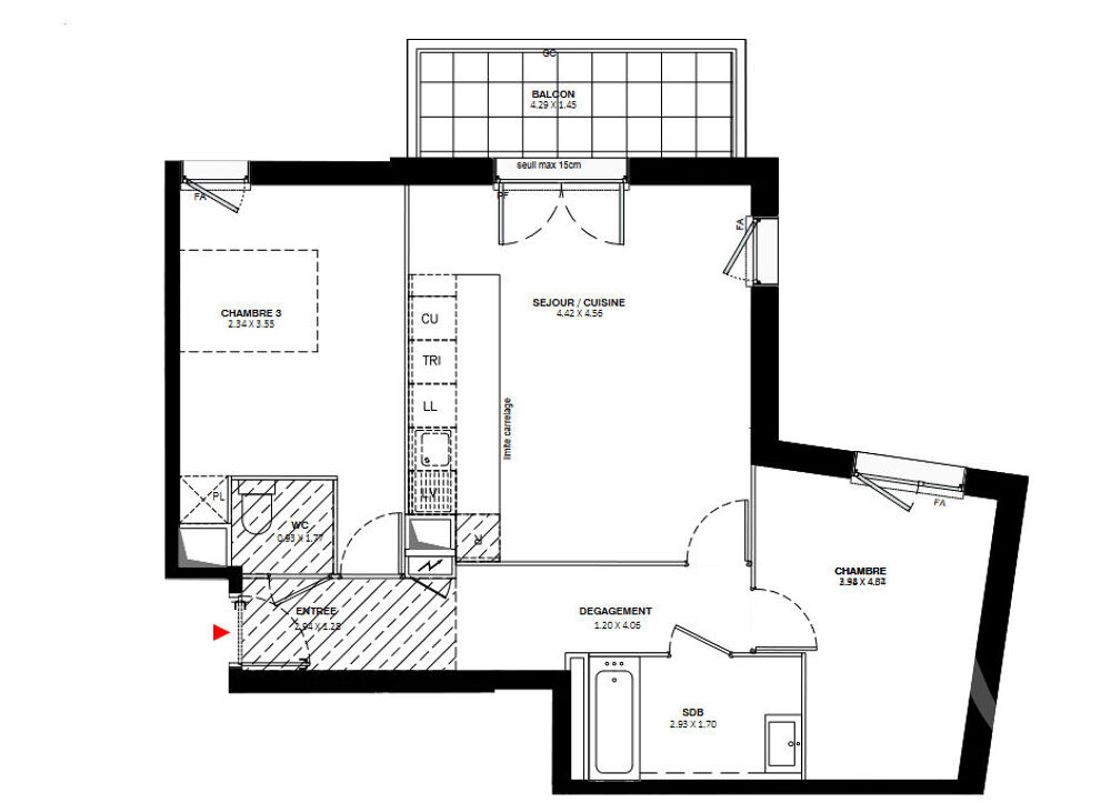 Appartement a louer fontenay-aux-roses - 3 pièce(s) - 63 m2 - Surfyn
