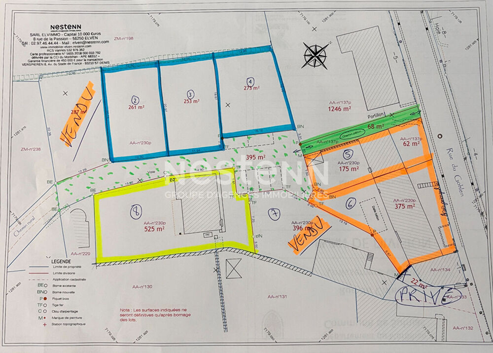 Vente Terrain Terrain plat de 261 m² Sulniac centre / Bretagne Sud / Morbihan Sulniac