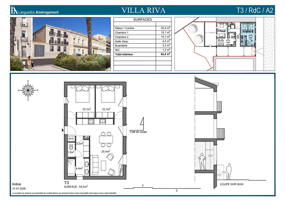 Programme neuf Sete 3 pièces 54.60 m²