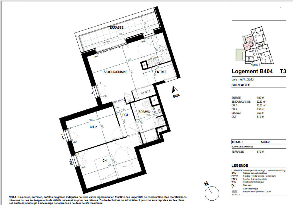 Vente Appartement Appartement de type 3 de 54,30m² avec terrasse dans le centre de St Nazaire Saint nazaire