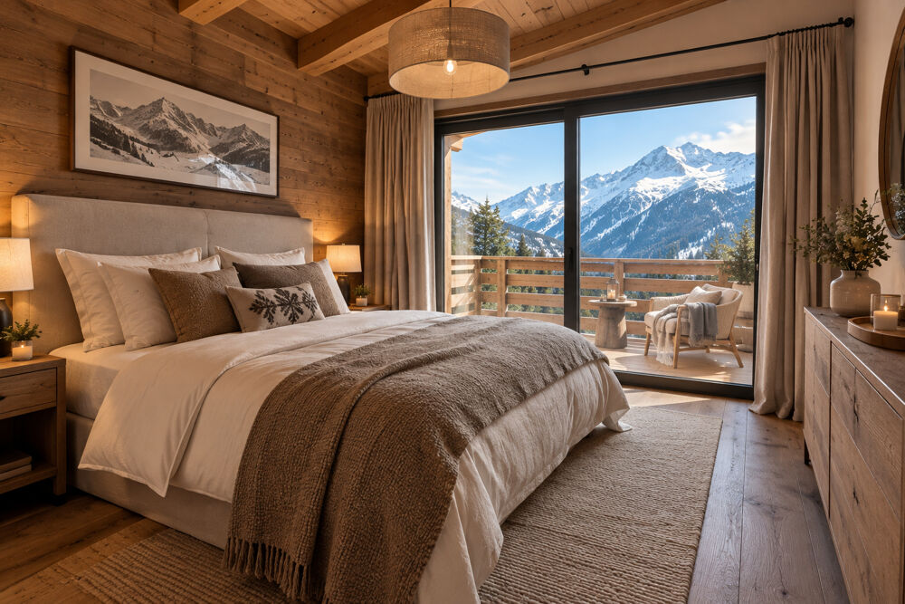 Un T3 face aux montagnes, avec terrasses, à Morzine