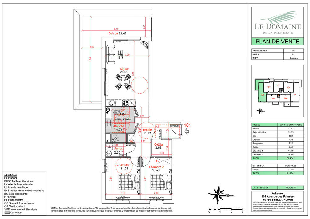 Vente Appartement Appartement Cucq Stella Plage 3 pièces 68.4m² et balcon de 21m² Stella