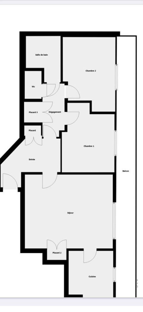  Appartement � louer 3 pi�ces 62 m�