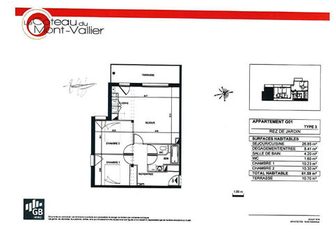 Appartement � louer 3 pi�ces 62 m�