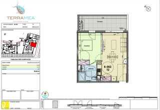  Appartement  vendre 2 pices 39 m