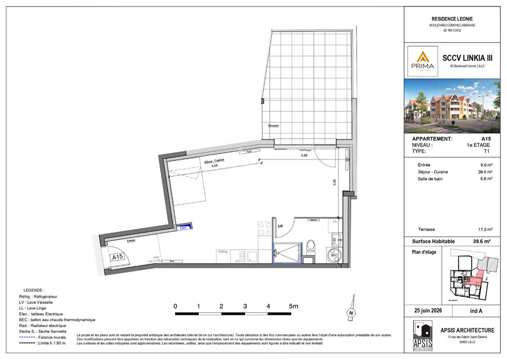 Appartement Stella 1 pièce 39.6 m²