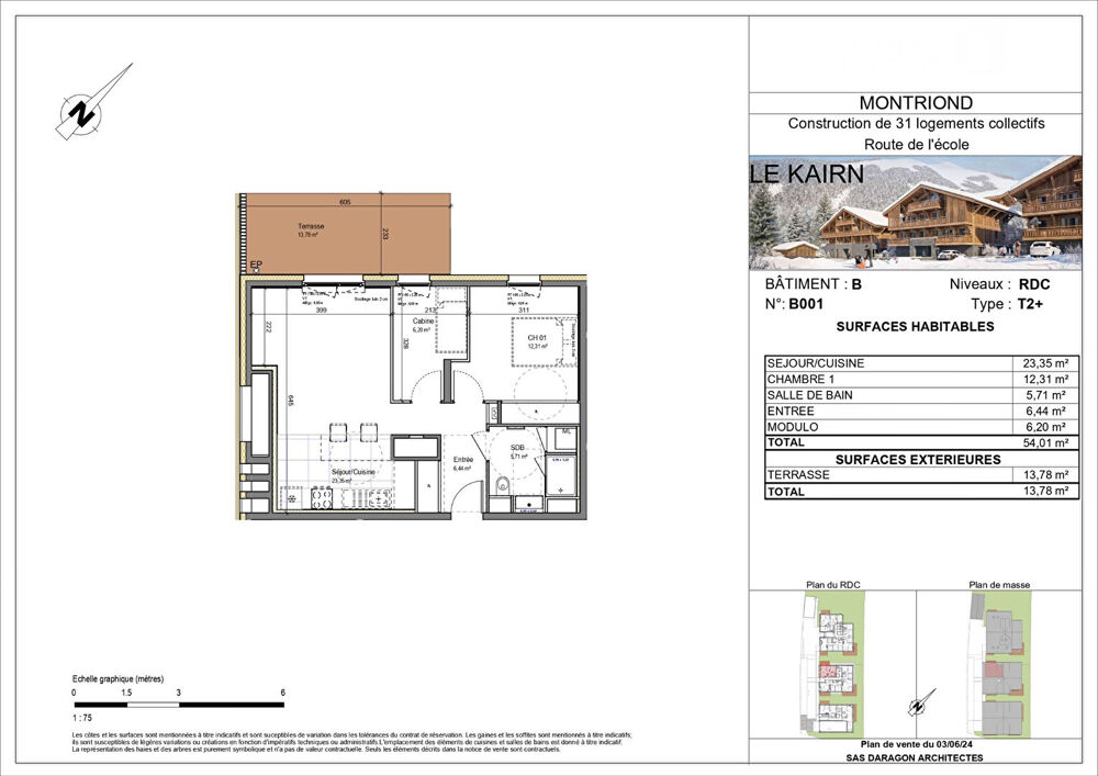 LE KAIRN - MONTRIOND - Appartement T2 bis- 54.01m²