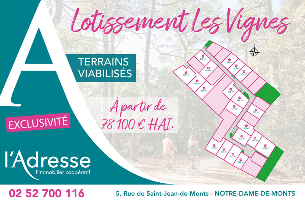 Vente Terrain Terrain viabilisé de 450 m² - Notre Dame De Monts Notre dame de monts