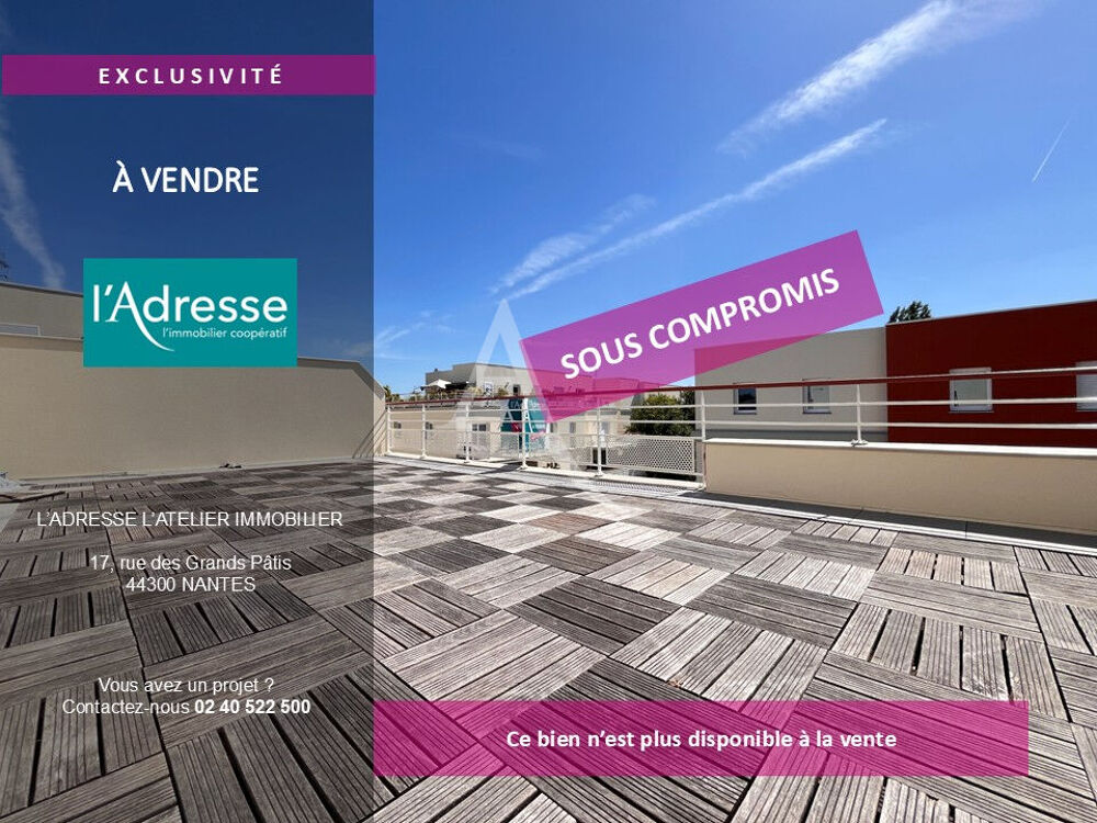 Vente Appartement Appartement 3 chambres terrasse 50 m² dernier étage Nantes
