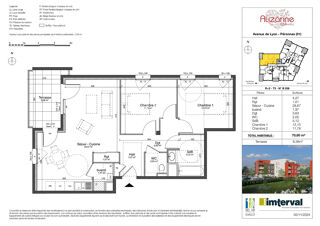  Appartement  vendre 3 pices 71 m