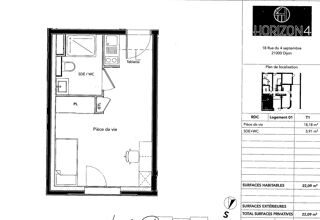  Appartement à louer 1 pièce 22 m²