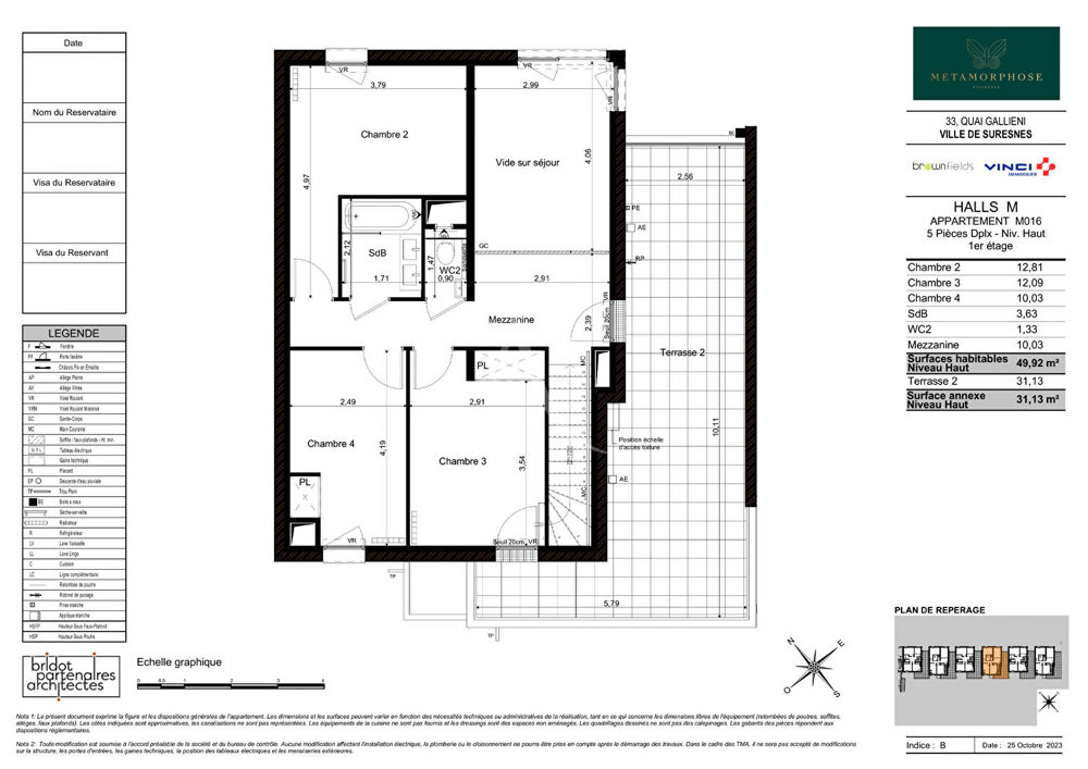 Appartement DUPLEX Suresnes 5 pièce(s) 148.40 m2 FRAIS DE NOTAIRE OFFERTS