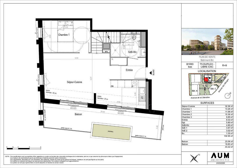 Vente Appartement THONON LES BAINS - Appartement T5 duplex - 102.95m² Thonon les bains