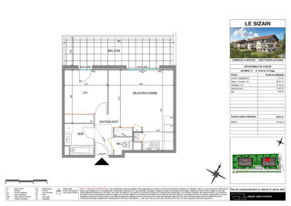  Appartement  vendre 2 pices 45 m