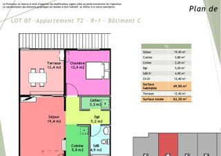  Appartement  vendre 2 pices 62 m