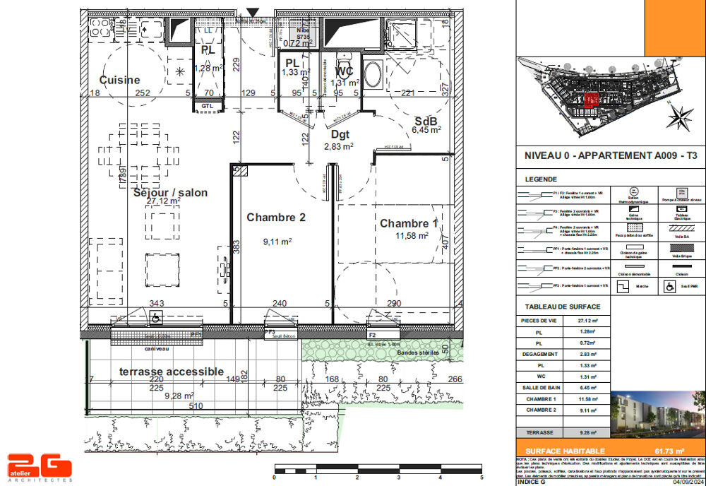 Vente Appartement Appartement T3 61.73m²  à Caen Caen
