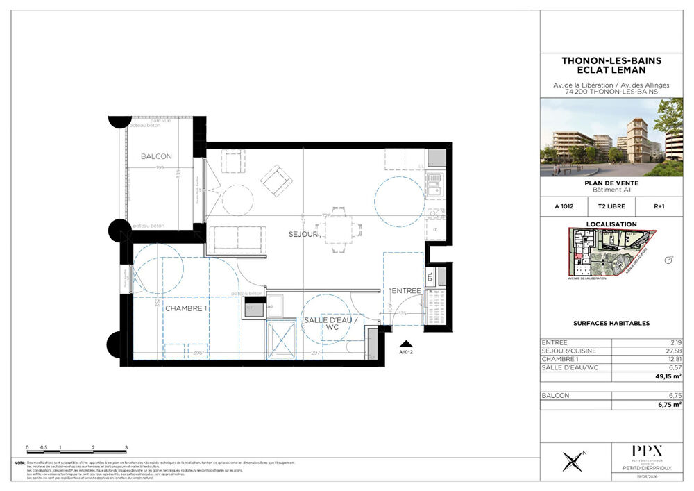 Vente Appartement THONON LES BAINS - Appartement T2 - 49.15m² Thonon les bains
