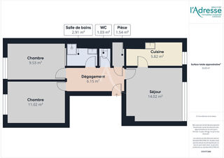  Appartement � vendre 3 pi�ces 52 m�