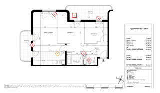  Appartement � vendre 3 pi�ces 65 m�