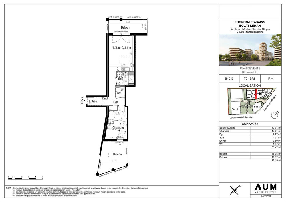 Vente Appartement THONON LES BAINS - Appartement T2 - 50.47m² Thonon les bains