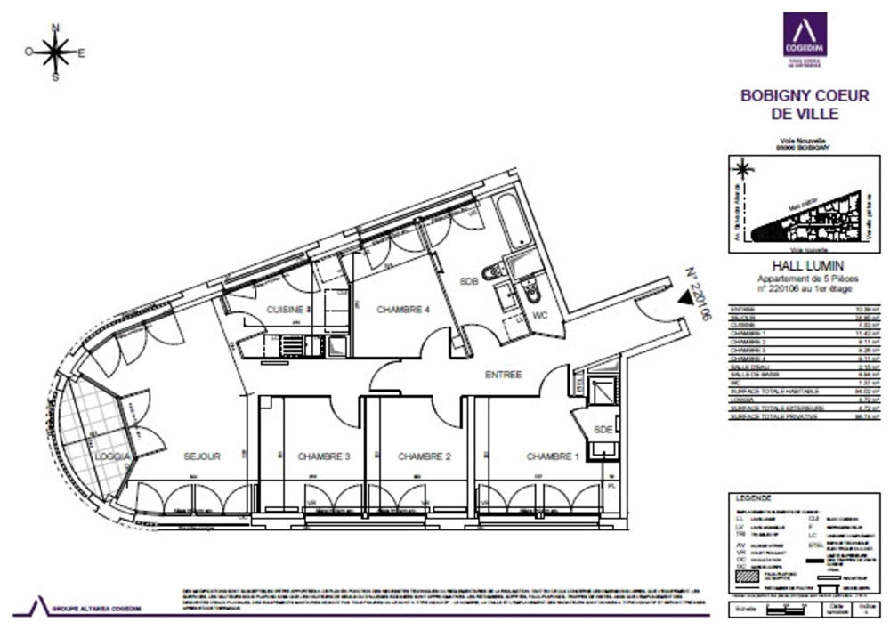 Location Appartement Appartement Bobigny 5 pièce(s) 94,02 m2 Bobigny