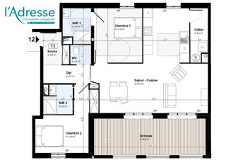  Appartement  vendre 3 pices 81 m