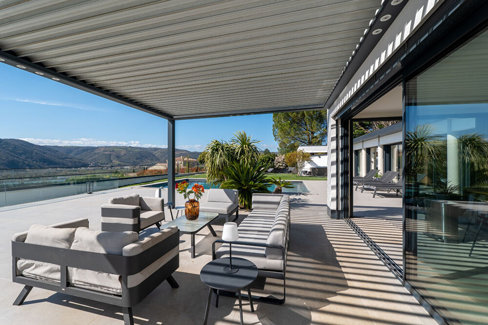 VILLA CONTEMPORAINE DE PRESTIGE : 256m² sur parcelle 913m² - Panorama exceptionnel sur la Vallée du Rhône