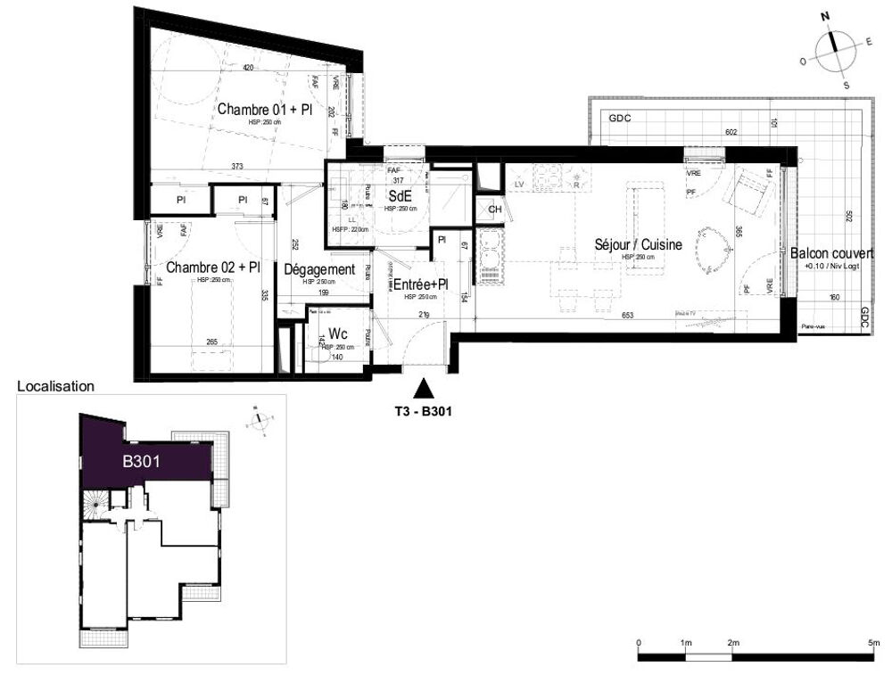 RENNES - Quartier Landry - Appartement T3 avec balcon et parking