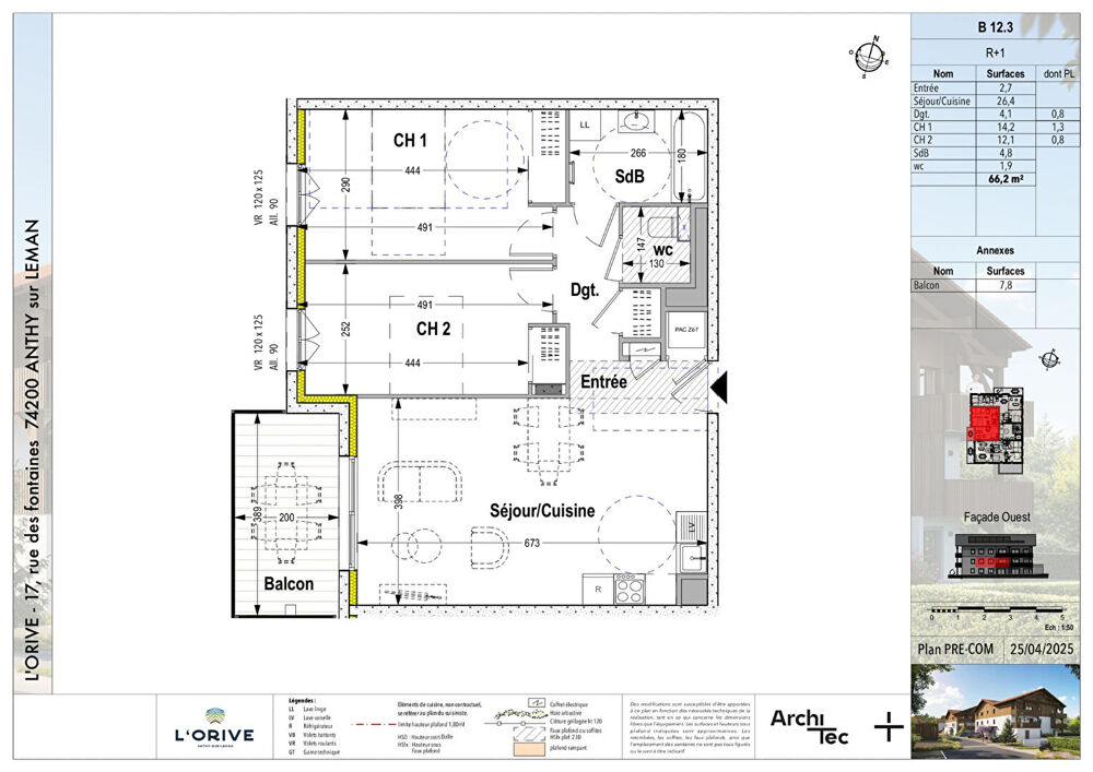 L'ORIVE - ANTHY SUR LÉMAN - T3 de 66.20m²