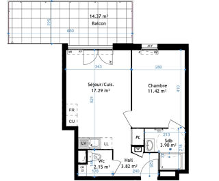  Appartement � vendre 2 pi�ces 39 m�