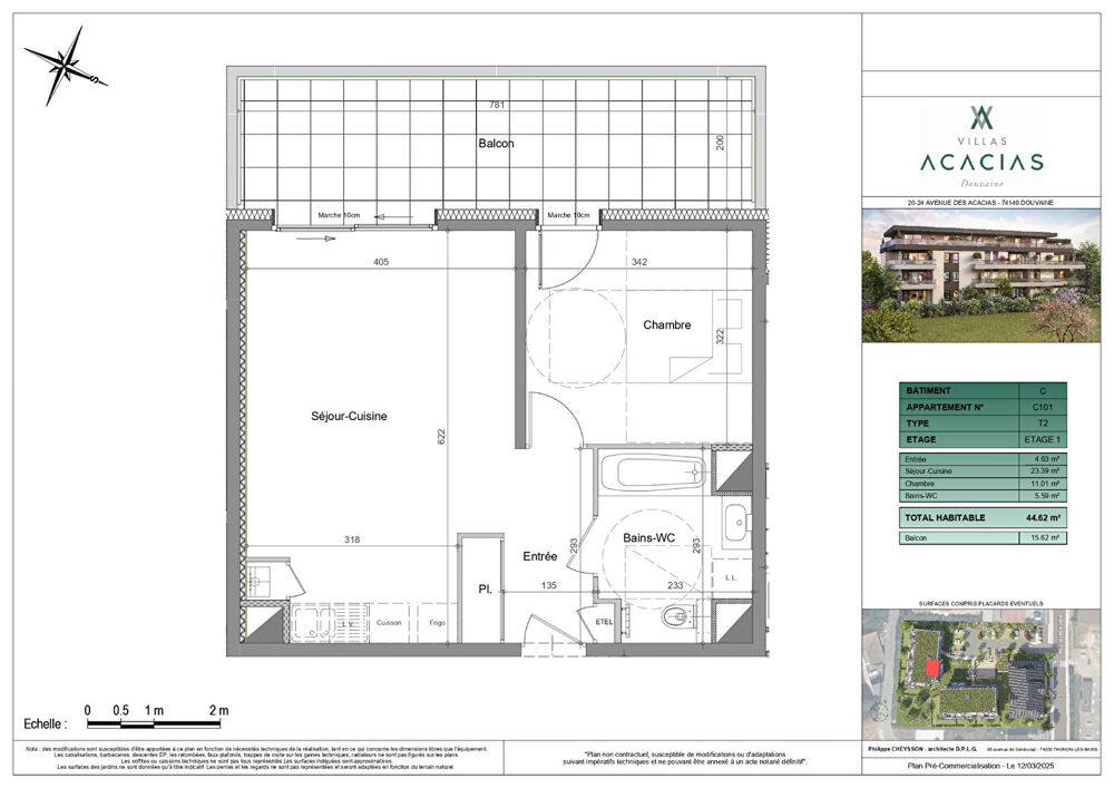 Vente Appartement DOUVAINE - Appartement T2 - 44.62m² Douvaine